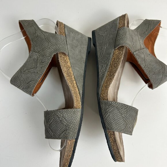 Taos Sandals 41 US 10-10.5 Taupe Carousel 2 Wedge Open Toe Leather Comfort - Picture 12 of 15